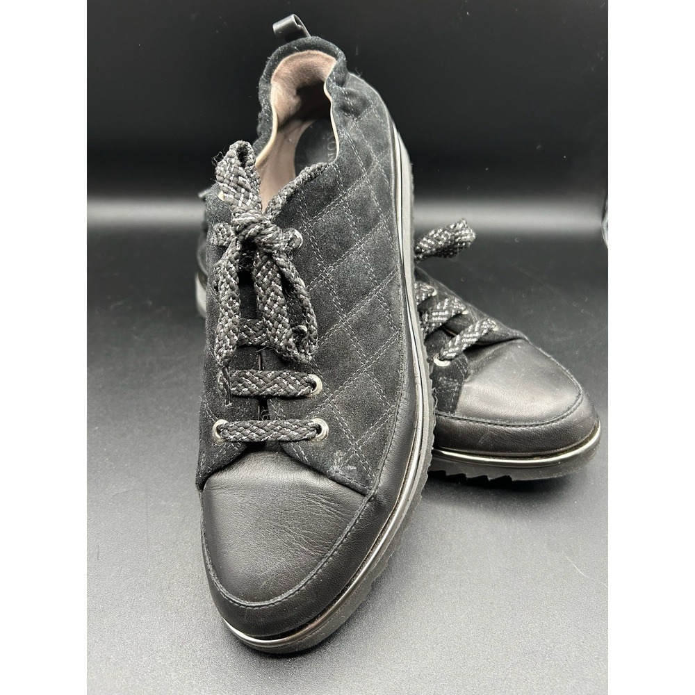 Ron White Naomi Quilted Women Sneakers Black Onyx Coloway Lace Up EU 40 US 9-9.5